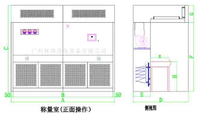 稱量罩/負(fù)壓稱量室設(shè)計方案圖